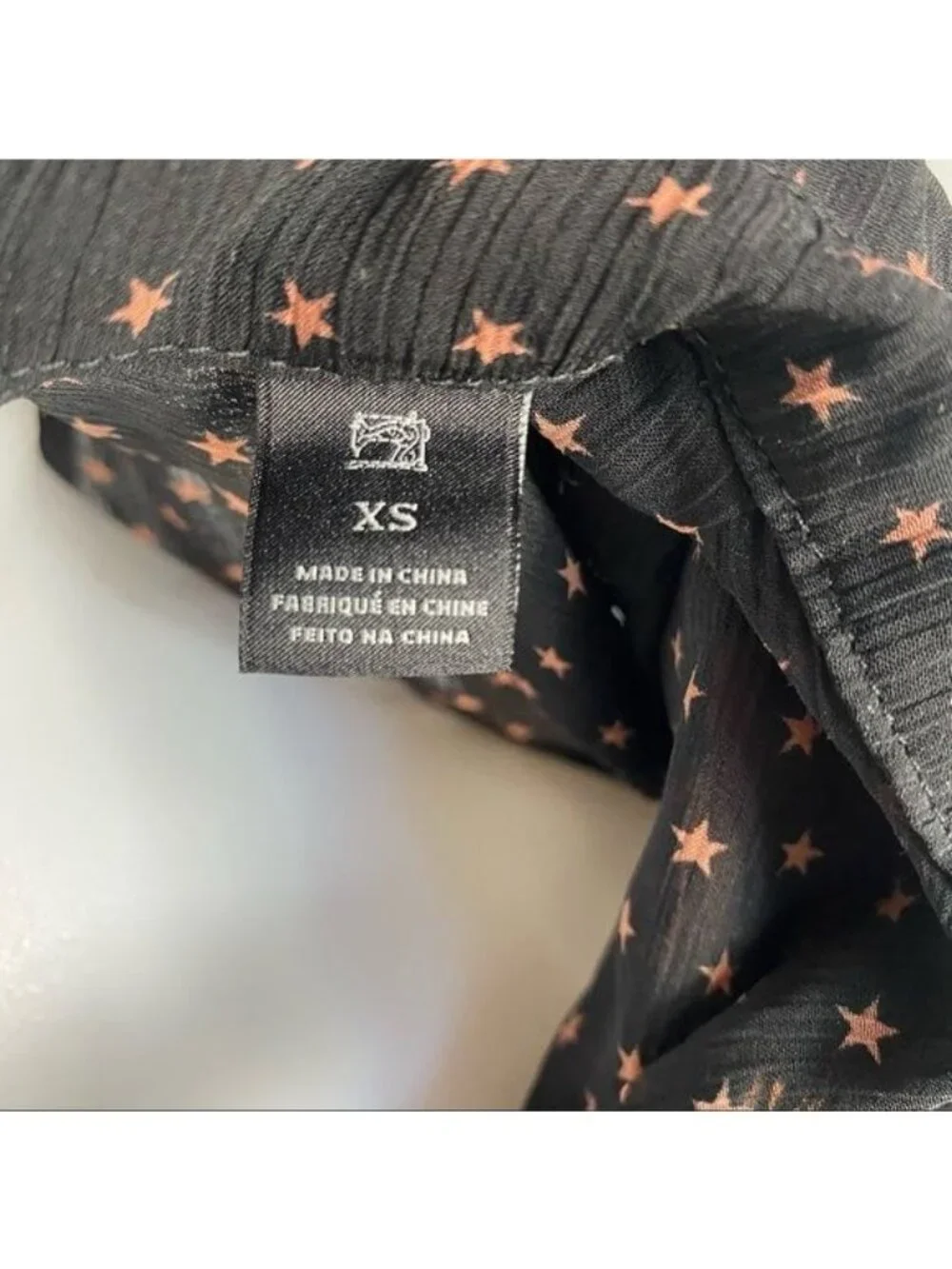 Scotch & Soda Maison Scotch Black Sheer Star Print Blouse With Leopard Print Acc - Picture 11 of 12